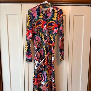 Boden Multicolor Long Sleeve Dress